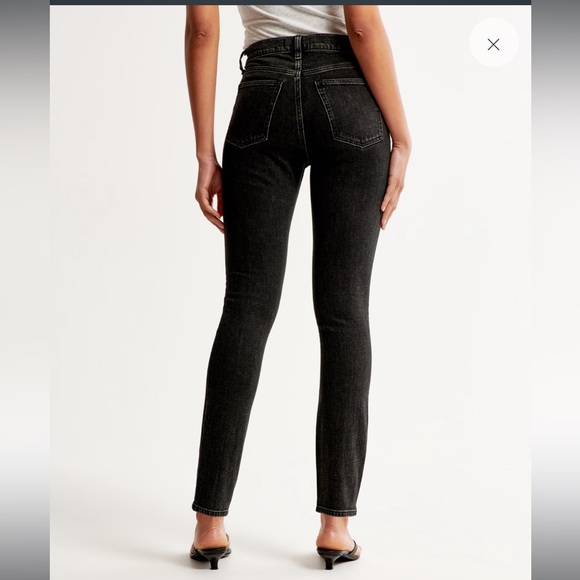 NWT Abercrombie & Fitch High Rise Skinny Jean Black Size 2R 26 Regular New - Picture 5 of 11
